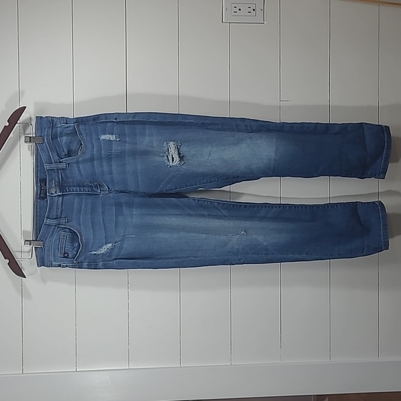Judy Blue Distressed Mid Rise Straight Leg Cropped Denim Jean Women's sz 9/29 - Picture 2 of 12
